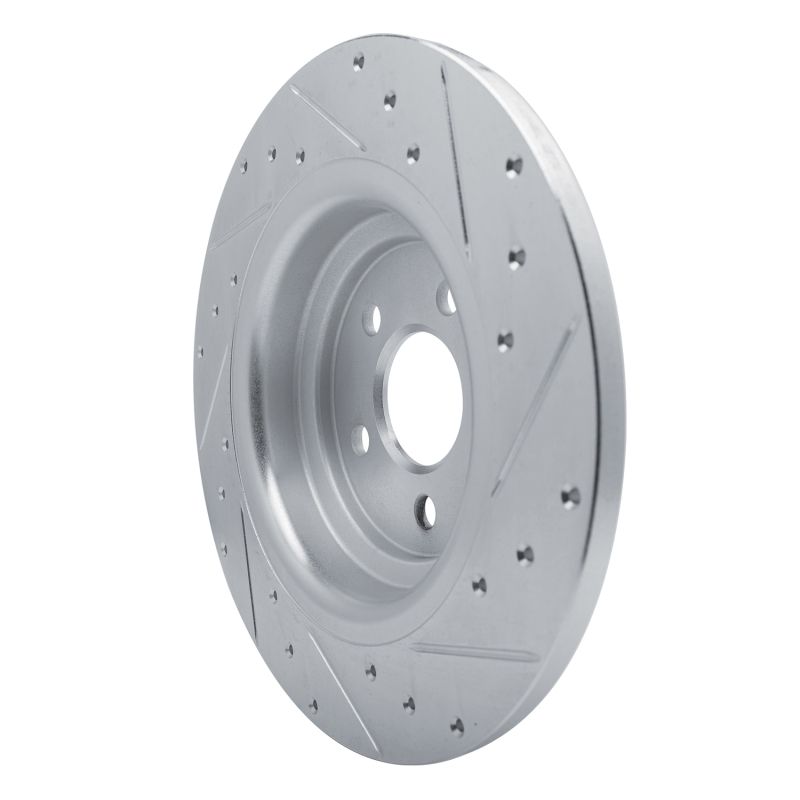 Mercedes-Benz GLE350 Brake Rotor (1) - Rear Left - R1 Concepts - Drilled & Slotted - Silver - `20-`25